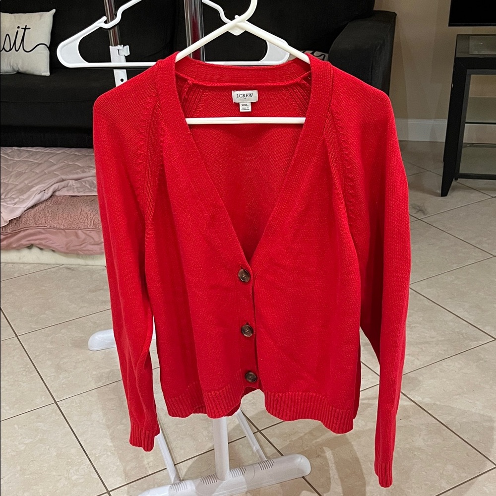 J. Crew Factory Vibrant Red Women's Cardigan